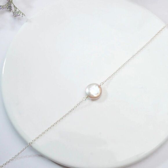 Fine Jewelry Sterling Silver Freshwater Baroque Pearl Necklace NEW WITH GIFT BAG - Picture 3 of 11